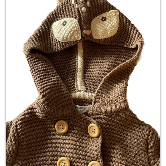 Mini Boden 6-12 MONTHS Deer hooded sweater. Excellent condition. - Picture 4 of 12